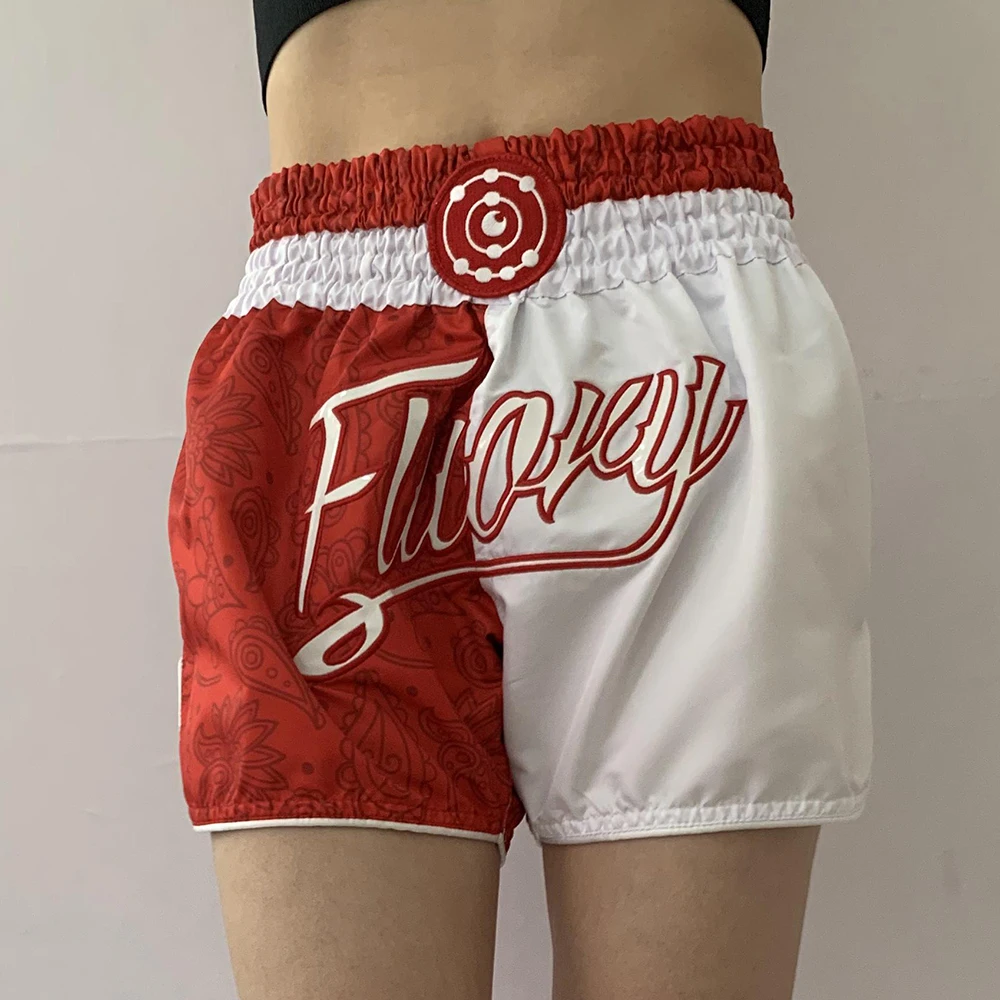 

FLUORY MTSF96 MMA Fighting Muay Thai Shorts Boxeo Boxer Training Sports High Quality Kick Boxing Fitness Athletic Pants For Kid