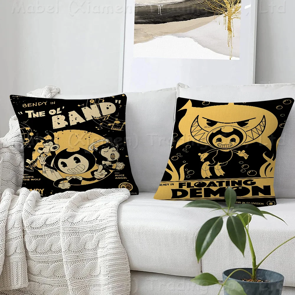 B-Bendy A-And The L-Ink M-Machine Maple Design Cushion Cover Happy Autumn Harvest Decor Holiday Decorati Pillow Cover