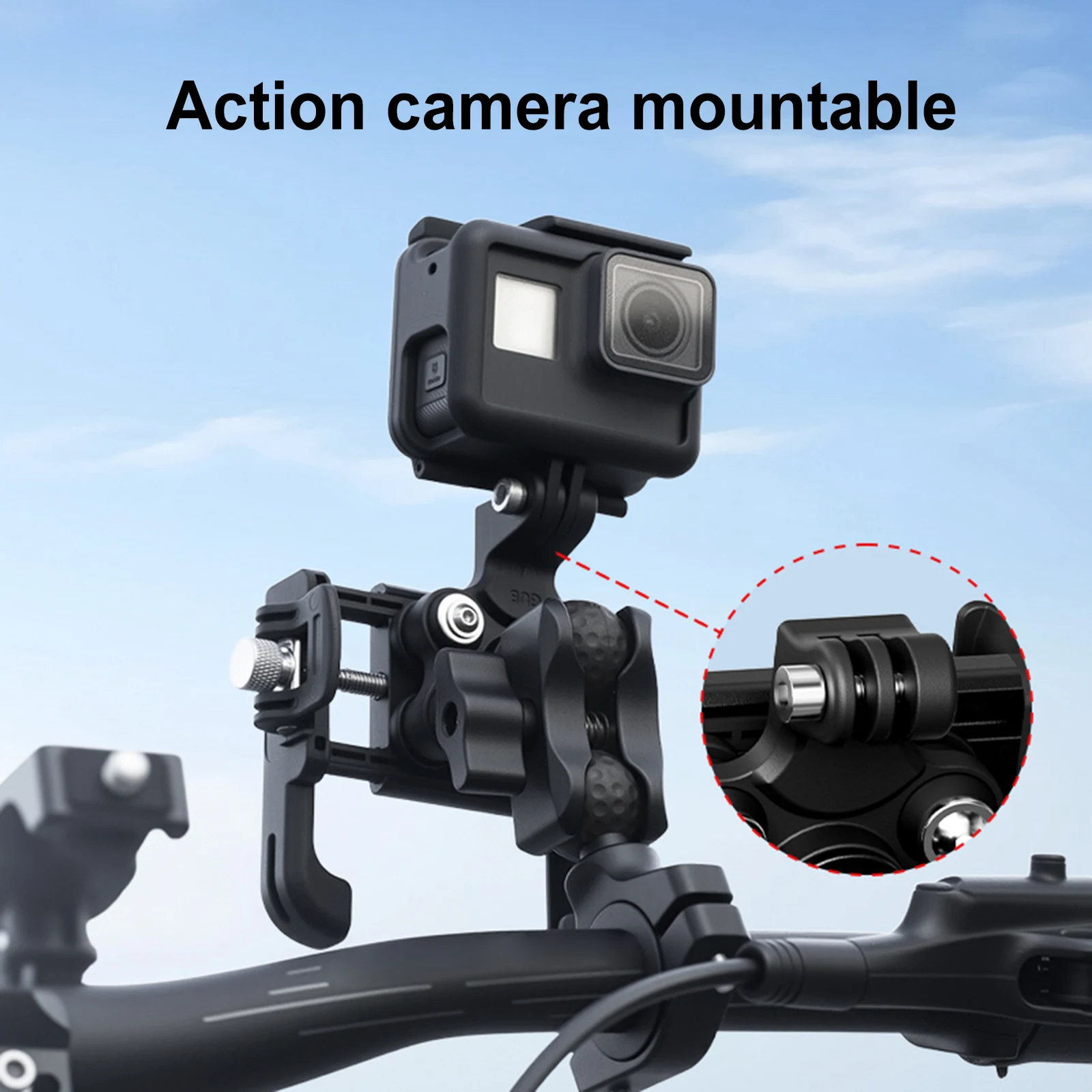 

Motorcycle Bike Phone Holder Mount Not Block Camera Handlebar Cell Phone Clamp Compatible with 4.7-7.2 Inch Phones