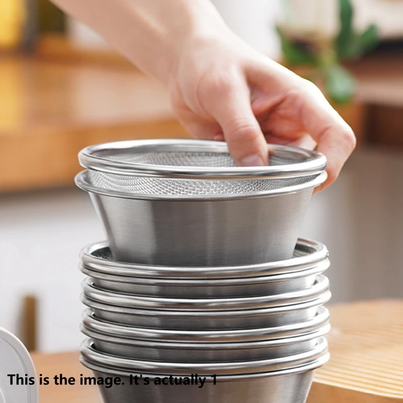 1 PCS Small Basin Kitchen Cooking Bowl Drain Basket Fruit Drain Basin Conical Drain Basket Set Silver Stainless Steel