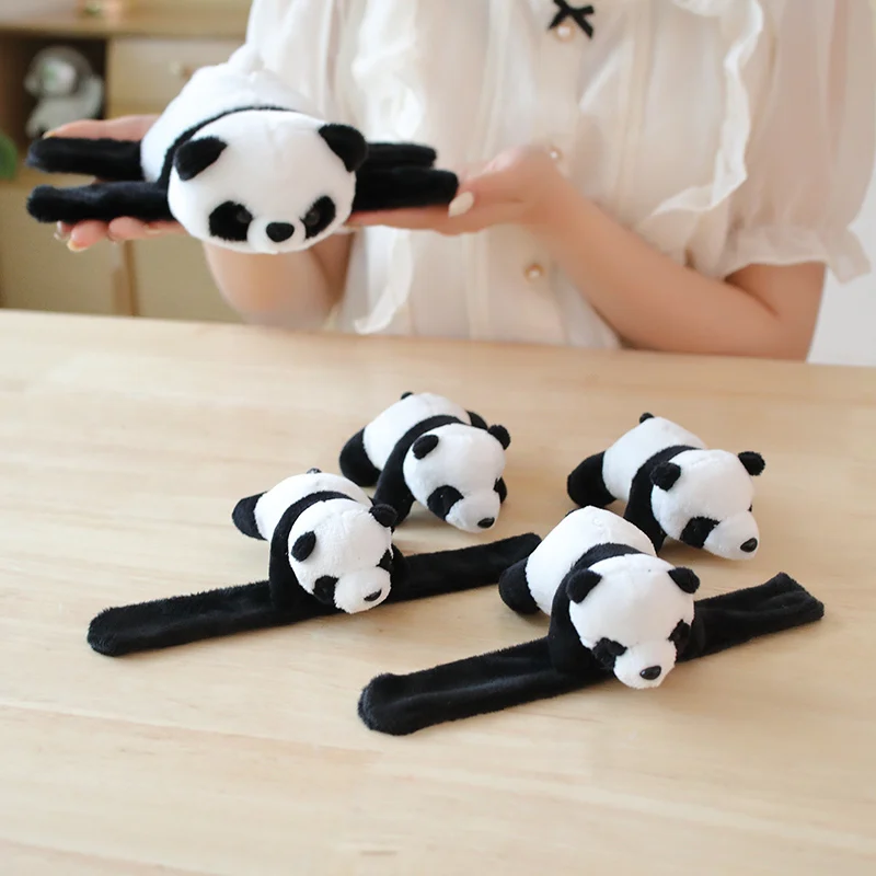 1pc Kawaii Animal Slap Snap Wrap Wristband Bracelet Panda Plush Hand Ring Wristband For Kids Toys Birthday Elegant Present