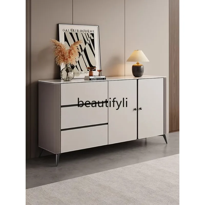 D2520 French Style Rock Slab Side Cabinet Luxury Master Bedroom Entryway Cabinet Living Room Wall-Mounted Storage Bedside Cabine