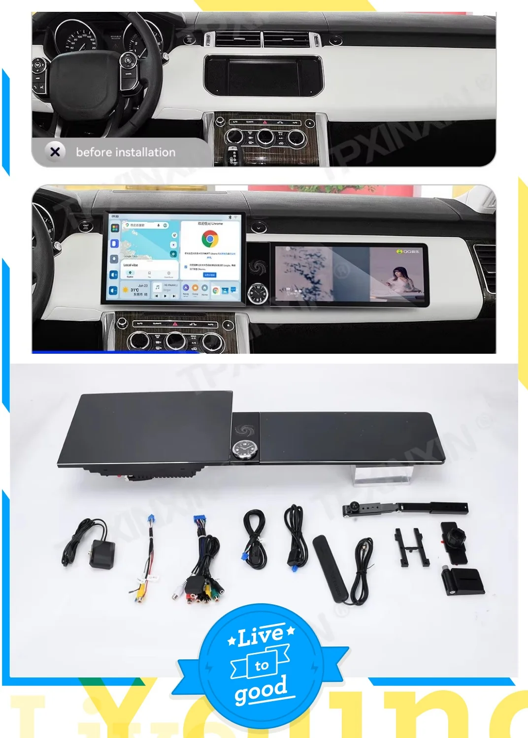 Different Type Dual Screen Car Radio For Range Land Rover Sport 2014-2015 Car Multimedia Video Player GPS Navigation Carplay