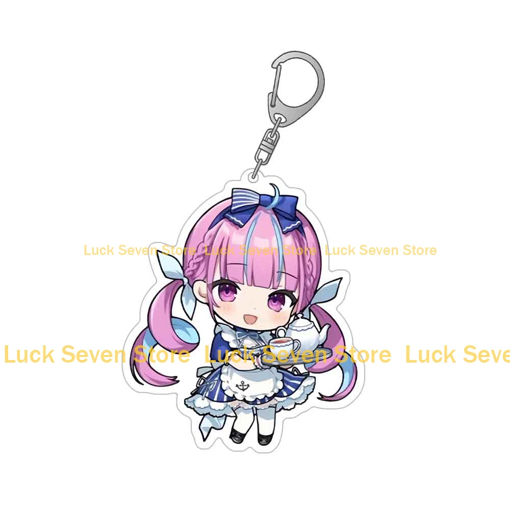 لاكي سبعة مخزن Hololive الظاهري Momosuzu Nene Moona Hoshinova Takane Lui Ayunda Risu Vestia Zeta شخصية سلسلة مفاتيح مصنوعة من الأكريليك