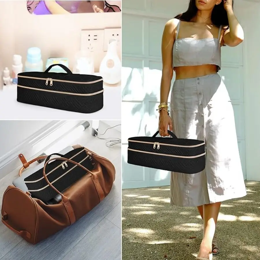 حقيبة حمل للسفر متوافقة مع فرشاة مجفف الشعر ريفلون بخطوة واحدة/مكثف/مصمم/أدوات ساخنة، منظم تخزين مزدوج الطبقة #5