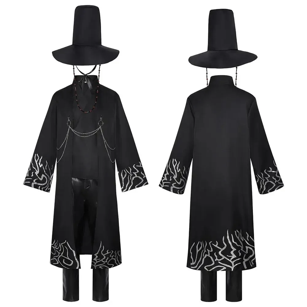 

Kids Saja Boys Cosplay Costume Halloween Printed K-Pop Demon Hunters Cosplay Kimono Set Show Party Clothes Hat for Adult Boys