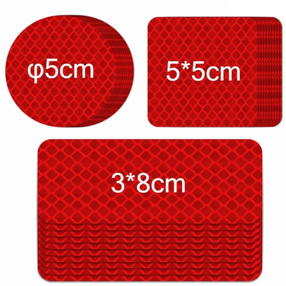 Auto Safety  Decal Red/Blue/Orange/White/Yellow Car Reflective Strips Warning Mark Reflector Tape Door Bumper Stickers