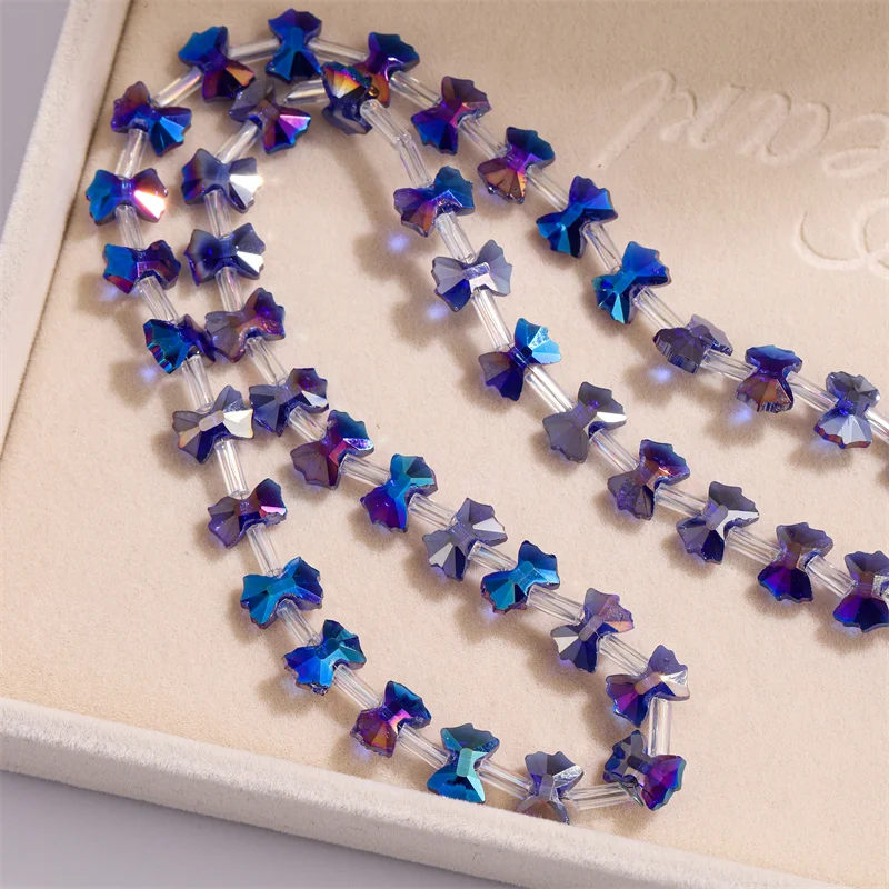 7x10mm High Quality Princess Bowknot Crystal Glass Beads Shiny Color Spacer Beads for Jewelry Making DIY Charm Earring Bracelet