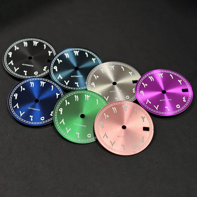

NH35 dial S dial 28.5mm Arabic numerals calendarsunray watch modification accessories fit for NH35/36 movement