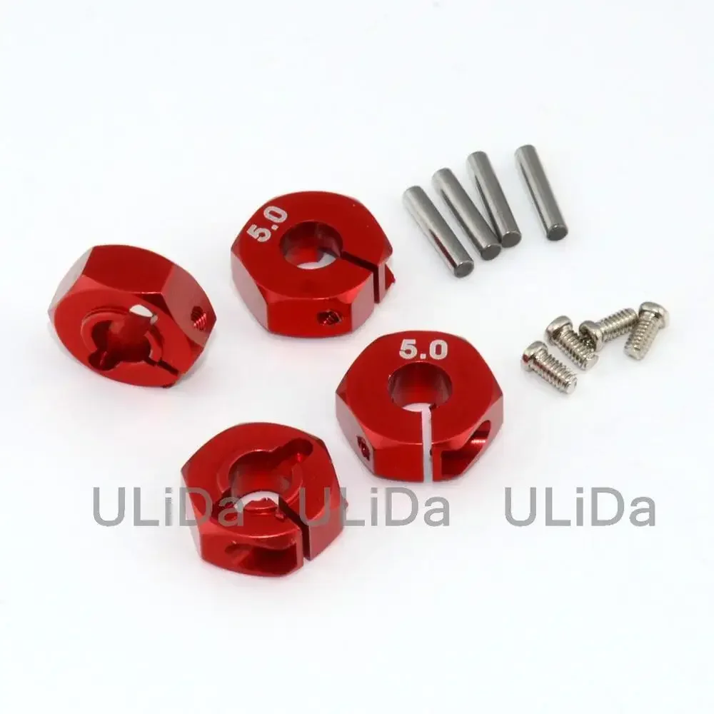 Red Blue RC HSP 1/10th Upgrade Parts Aluminum 5.0 Wheel Hex Drive With Pins & Screws