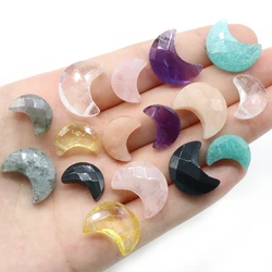 Cristal Natural en forma de Luna, piedra de cuarzo rosa, colorida mascota, meditación, curación, Reiki, gemas, colección de regalos, decoración del hogar, 1 ud.
