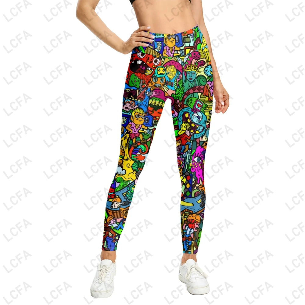 

Graffiti Colorful Groomer Pet Blue Salon 3D Print Women Yoga Girl Stretch GYM Slim High Waist Legging Summer Sports 4XL Dropship