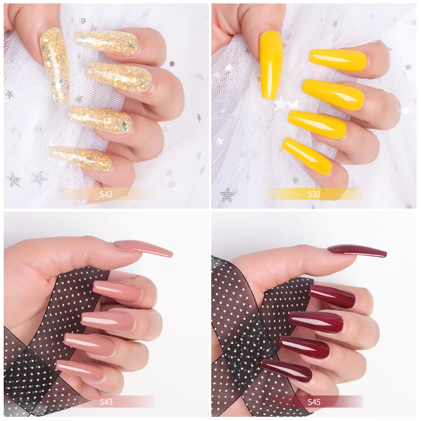 กล่อง 8 สี * ชุดผงเล็บ 10 กรัม เหมาะสําหรับผู้หญิง ออกแบบเล็บ DIY ของขวัญร้านเสริมสวยสําหรับผู้หญิง