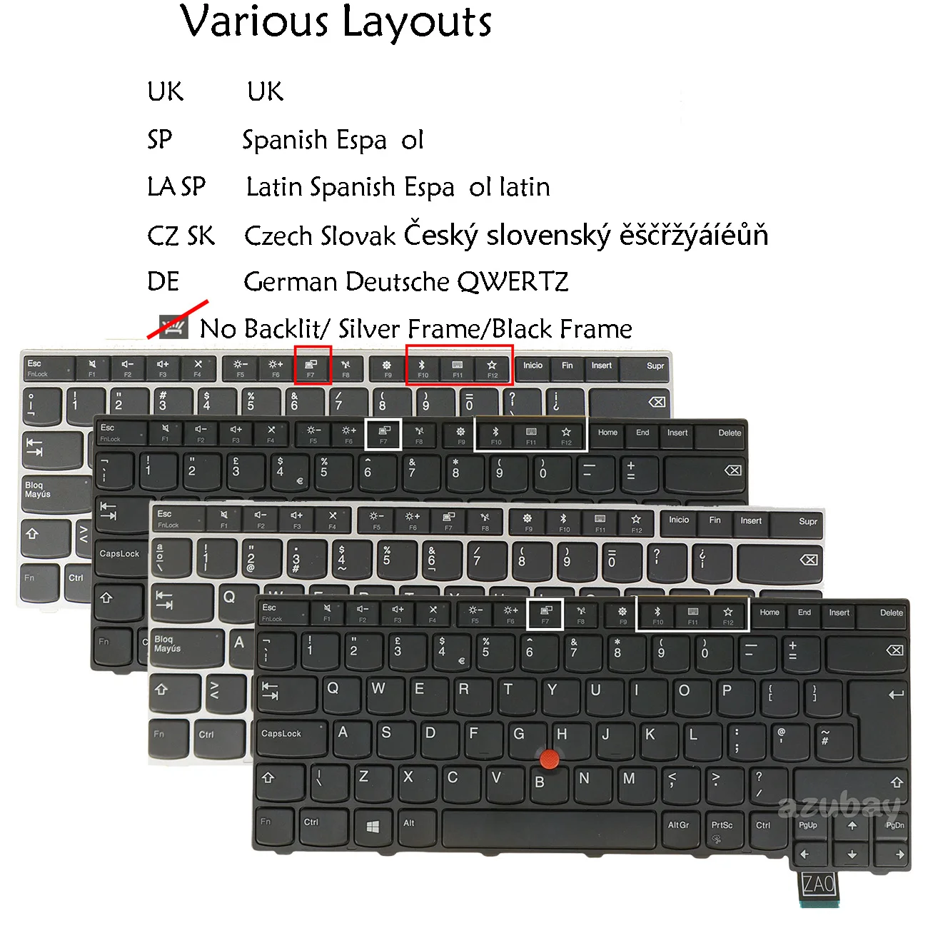 Keyboard for Lenovo Thinkpad 01ER877 01ER918 01EN612 01EN653 01AV043 01AV003 01ER831 01ER790 01EN767 01EN808 CZ UK LA SP GR