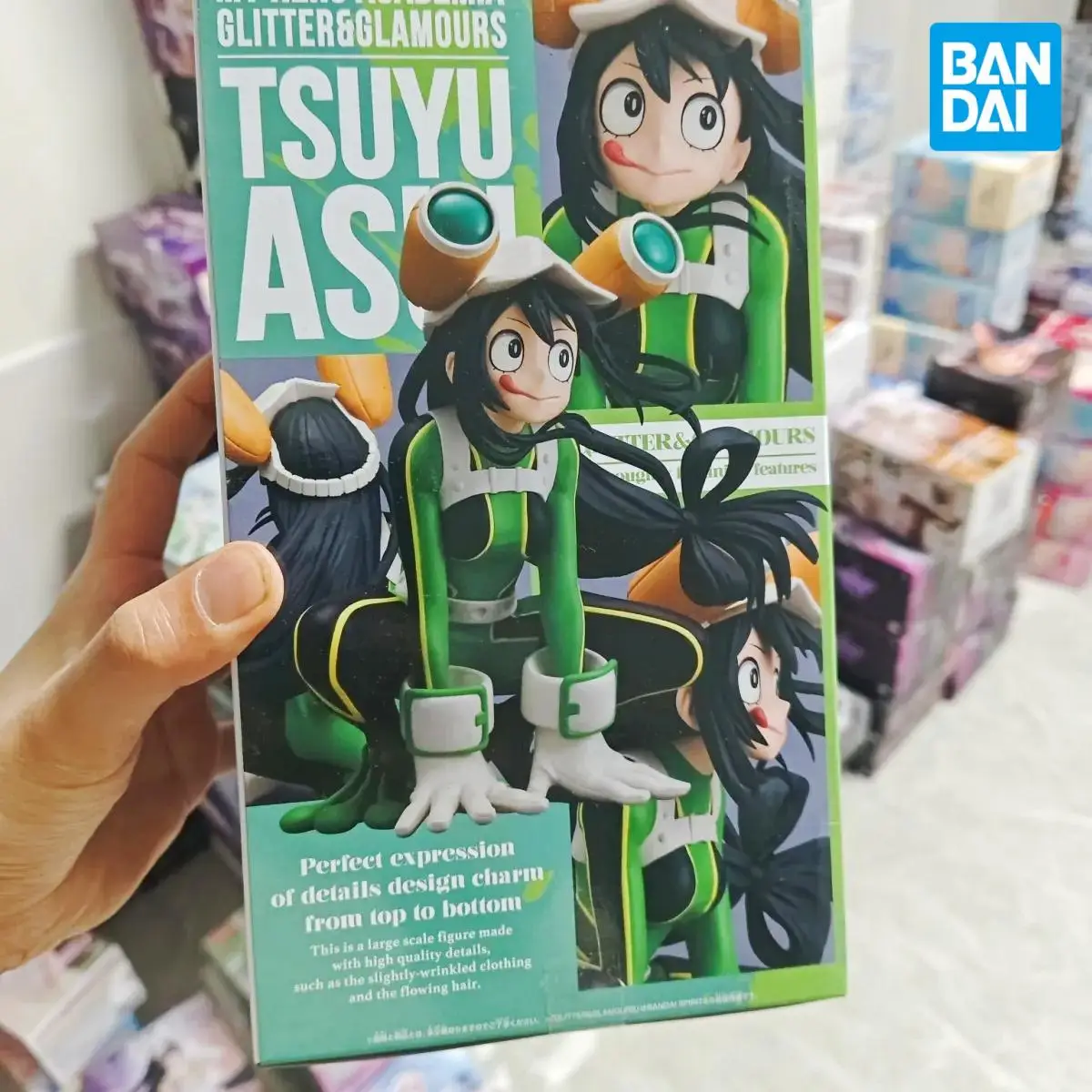 Bandai BANPRESTO mon héros académique Asui Tsuyu figurine PVC modèle à collectionner jouet cadeau paillettes et GLAMOURS Original