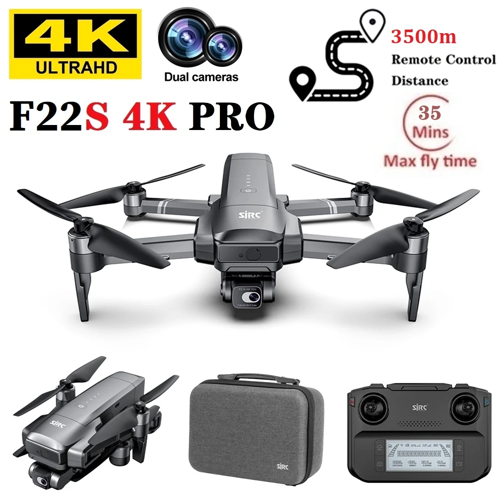 SJRC F22S 4K Pro Drone with Laser Obstacle Avoidance Camera 3.5KM 2-Axis EIS Gimbal 5G WIFI GPS Quadcopter Professional RC Drone