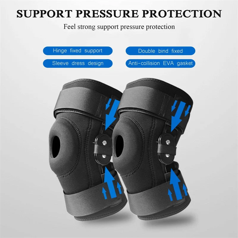 Hinged Knee Brace Support with Strap Side Patella Stabilizers for Protection Pain Relief for Arthritis,Meniscus Tear