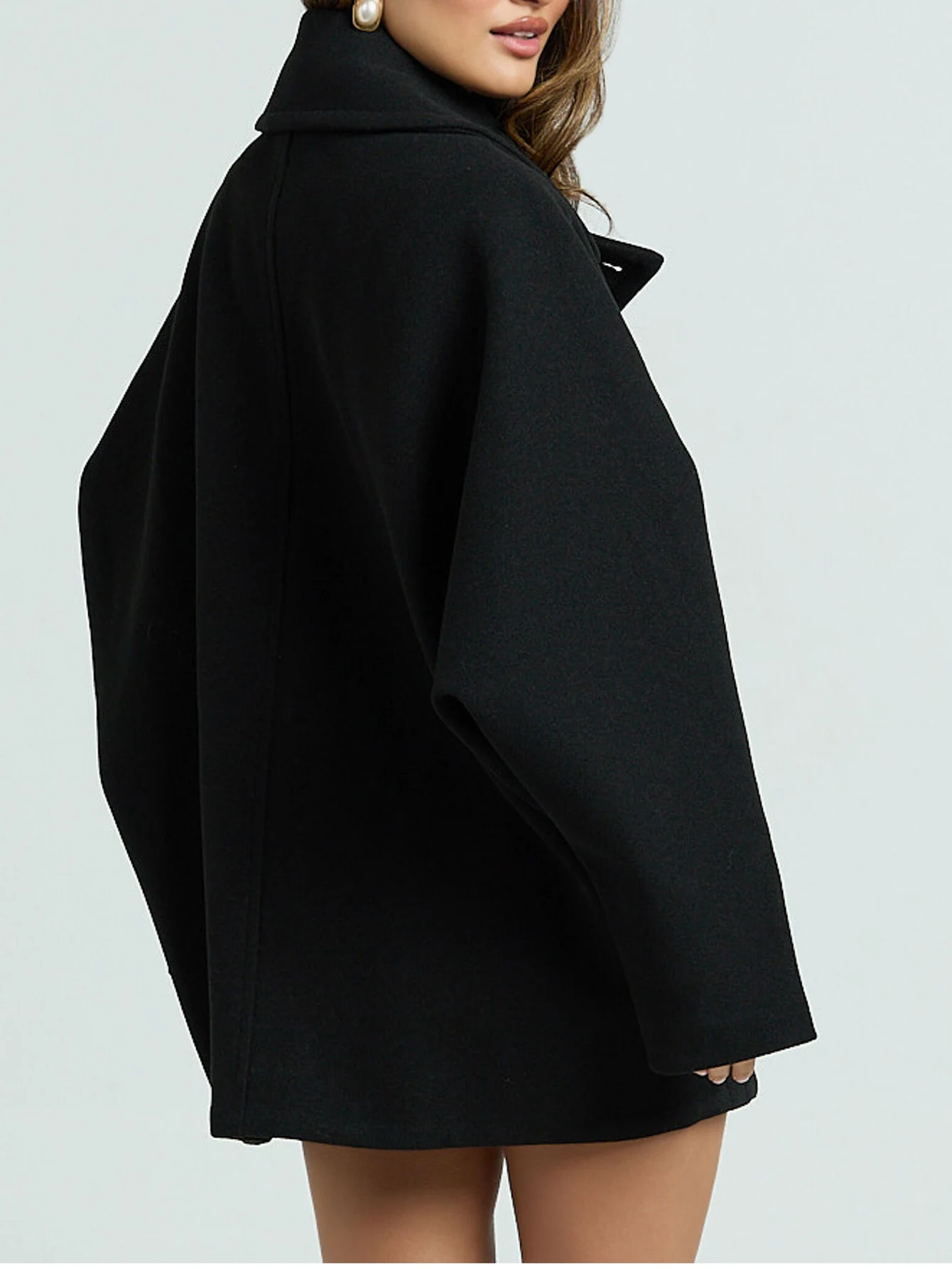 Conciso Woman Jackets Faux Wool Outerwear Mixtures Oversized Long Coat Women Autumn Long Sleeve Solid Coats Casual Warm Parka