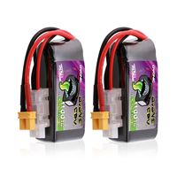 Ovonic Rebel 2.0 60C 2S 1100mah Lipo Battery LiHV 7.6V Pack with XT30 Plug for Size 100mm to 140mm Brushless Drones(2acks)
