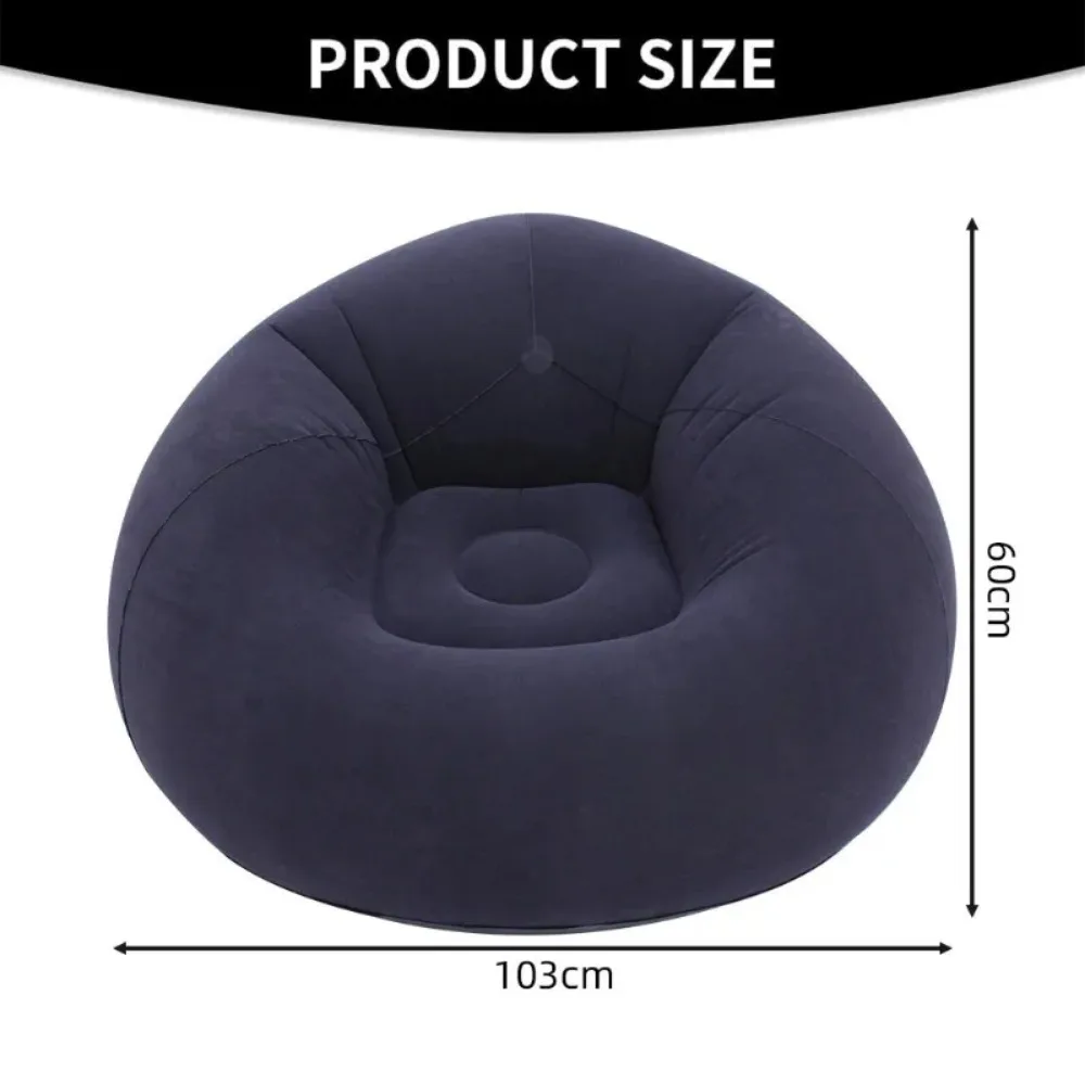 Lightweight Single Inflatable Sofa Bean Bag-shaped Outdoor Camping Foldable Lazy Balloon Chair Household Inflatable Lazy Sofa - view 3