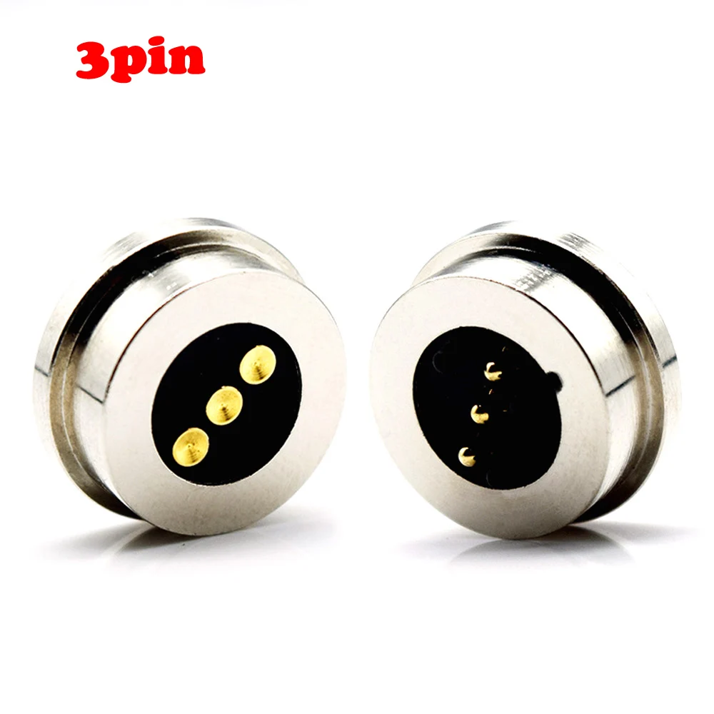 1sets Circualr Shape Magnetic Pogo Pin Connector 3 Pin Male Female Probe 5V 3A 10A DC Power Charging Socket Connectors