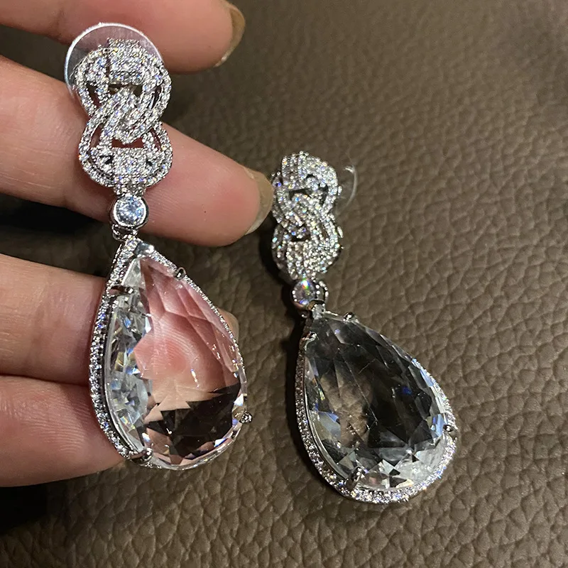 Bilincolor Mode Vintage Große Gelb Cubic Zirkon Ohrring für Frauen – Detail 13