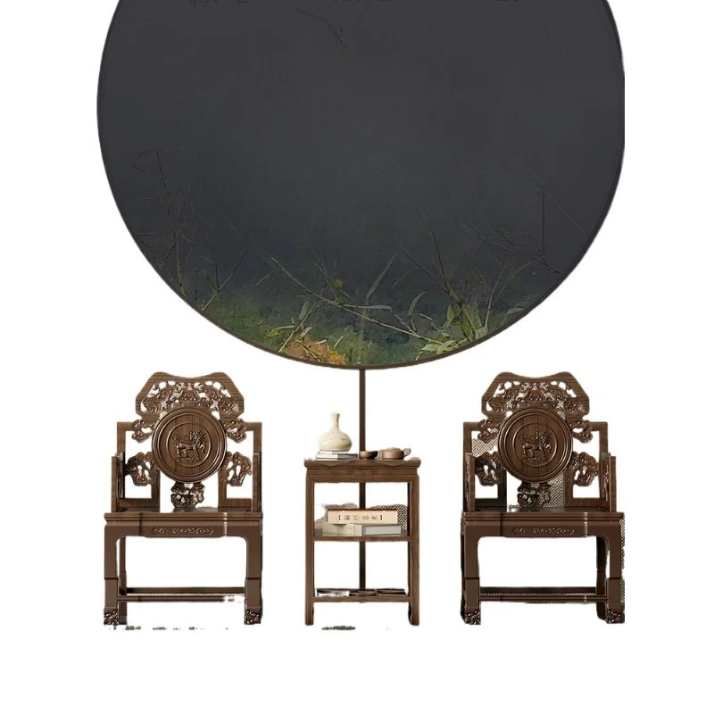 

Solid wood palace chair three-piece set of new Chinese court armchair household Ganoderma lucidum chair Taishi chair antique