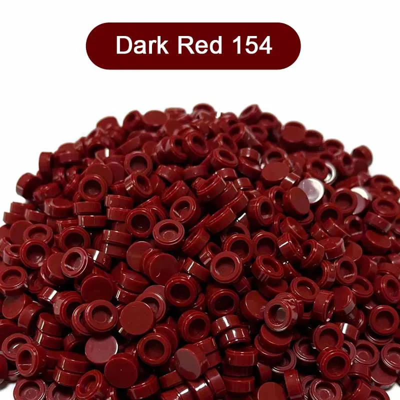 Red 98138 Round Tile 1x1 Round Circle Pixel Painting Building Block Toy Mosaic 100pcs