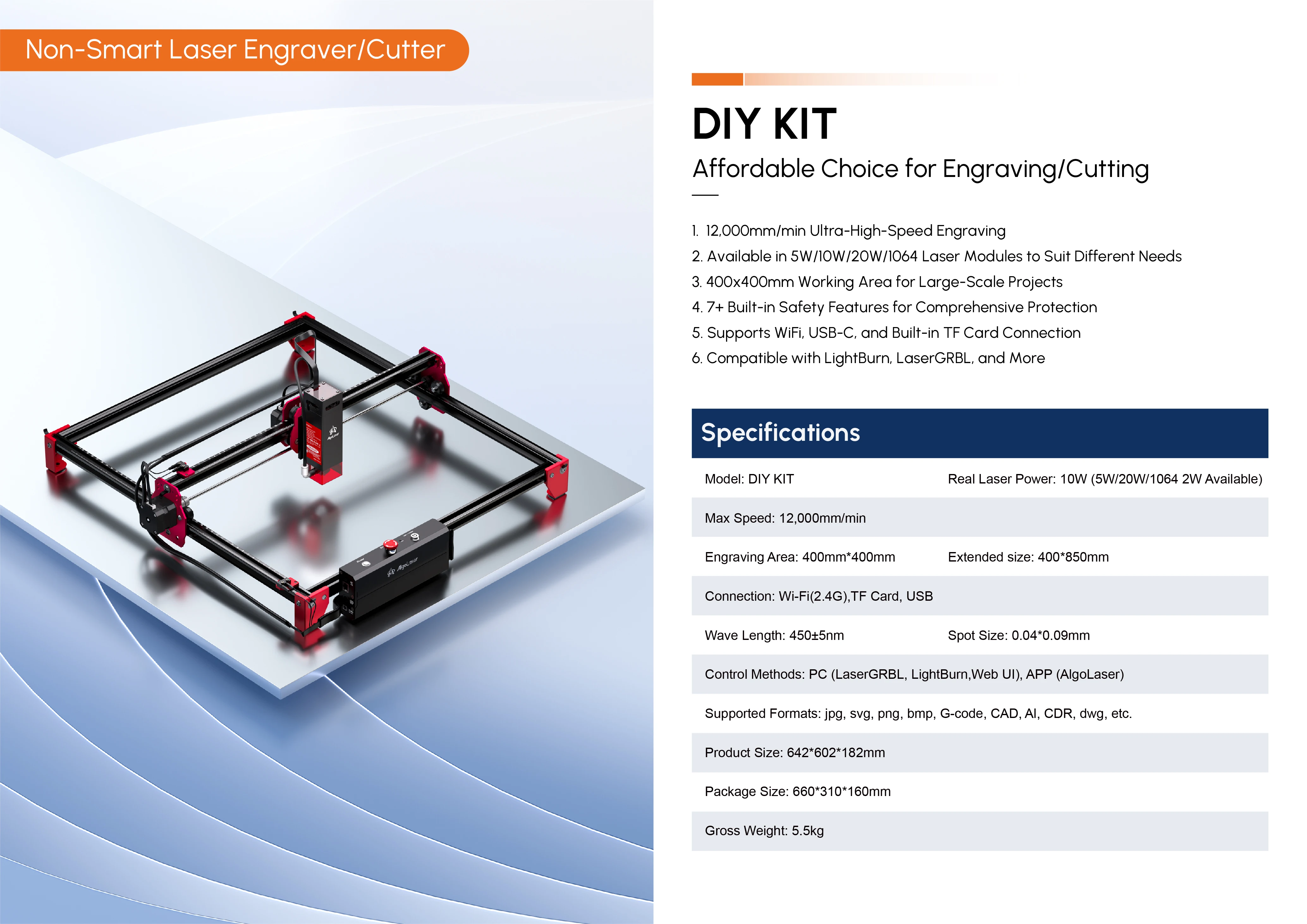 Лазерная гравировка AlgoLaser Alpha MK2 22 Вт DIYKIT 10 Вт 5 Вт PIXI 10 Вт Delta 22 Вт Резка фанеры Гравировка по дереву DIY Лазерная гравировальная машина