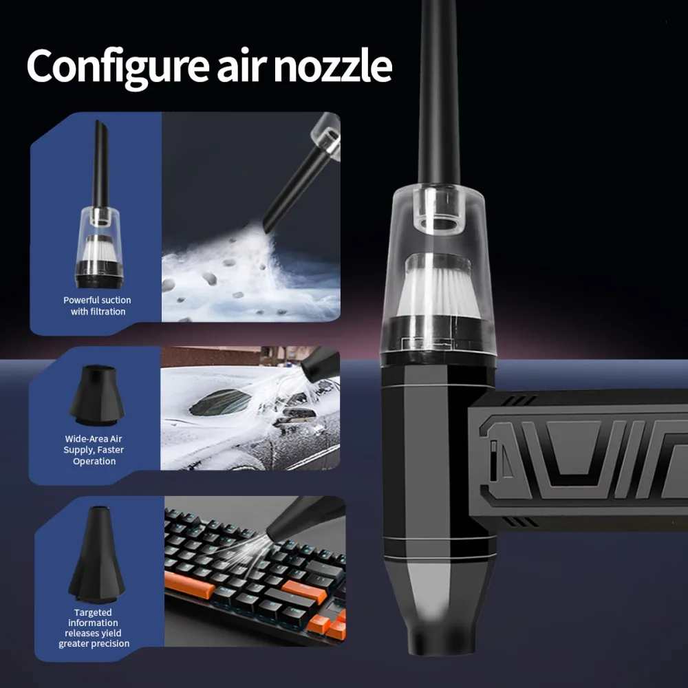 

Беспроводной воздуходувка 990000 об/мин, скорость ветра, 68 м/с, мощный пылеочиститель, бесщеточный турбовентилятор, уличный перезаряжаемый вентилятор, 8000 мАч