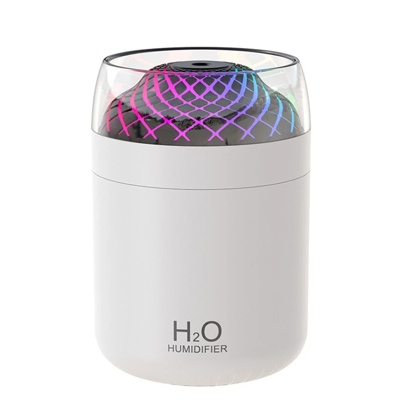 ถ้วยแก้ว Humidifier สีสันสดใสตกแต่งโต๊ะข้างเตียง Night Light USB ขนาดใหญ่ Mist Humidifier