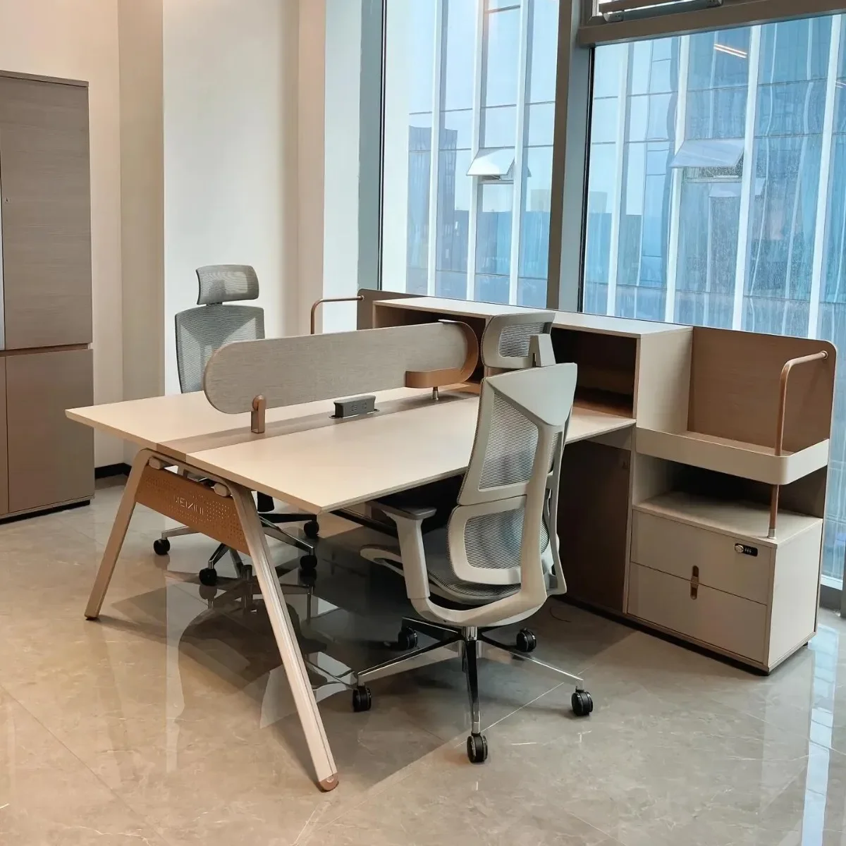 Factory Direct Compatible withStaff Desk Simple Modern Double 4 Six Seats 6 Four Screen Workstation Staff Office Table and Chair