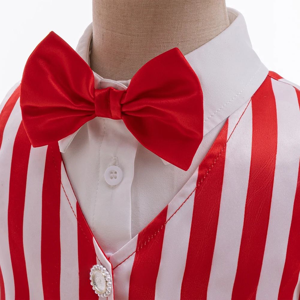 Disfraz de Papá Noel para niños, chaqueta de manga larga de Navidad, pantalones, sombrero, conjunto para niños, Navidad, Halloween, Cosplay, trajes de 3 piezas