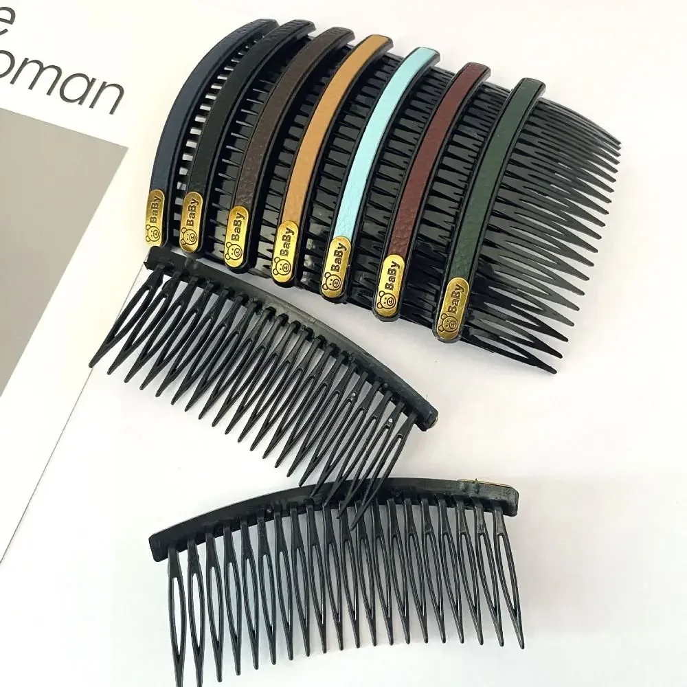 

Cute Leather U Shape Hair Styling Comb Teeth Fixed Combs Fixed Combs Inserted Comb Hair Accessories Hair Styling Comb Children