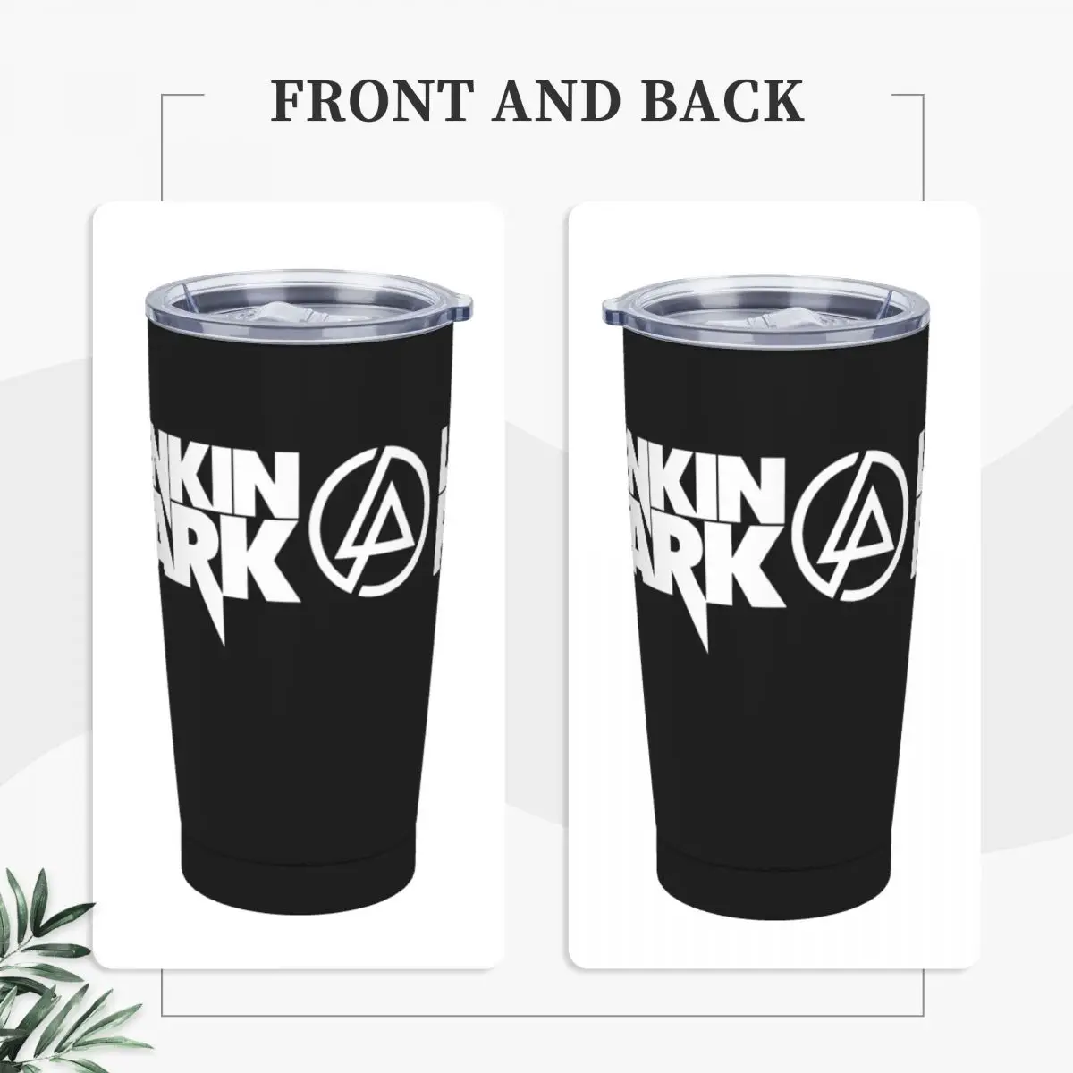 Linkinpark Rock Music Band Tumbler Vacuum Insulated Vintage Logo   Coffee Cups with Lid Straw School Mugs Hot Cold Drink 20oz