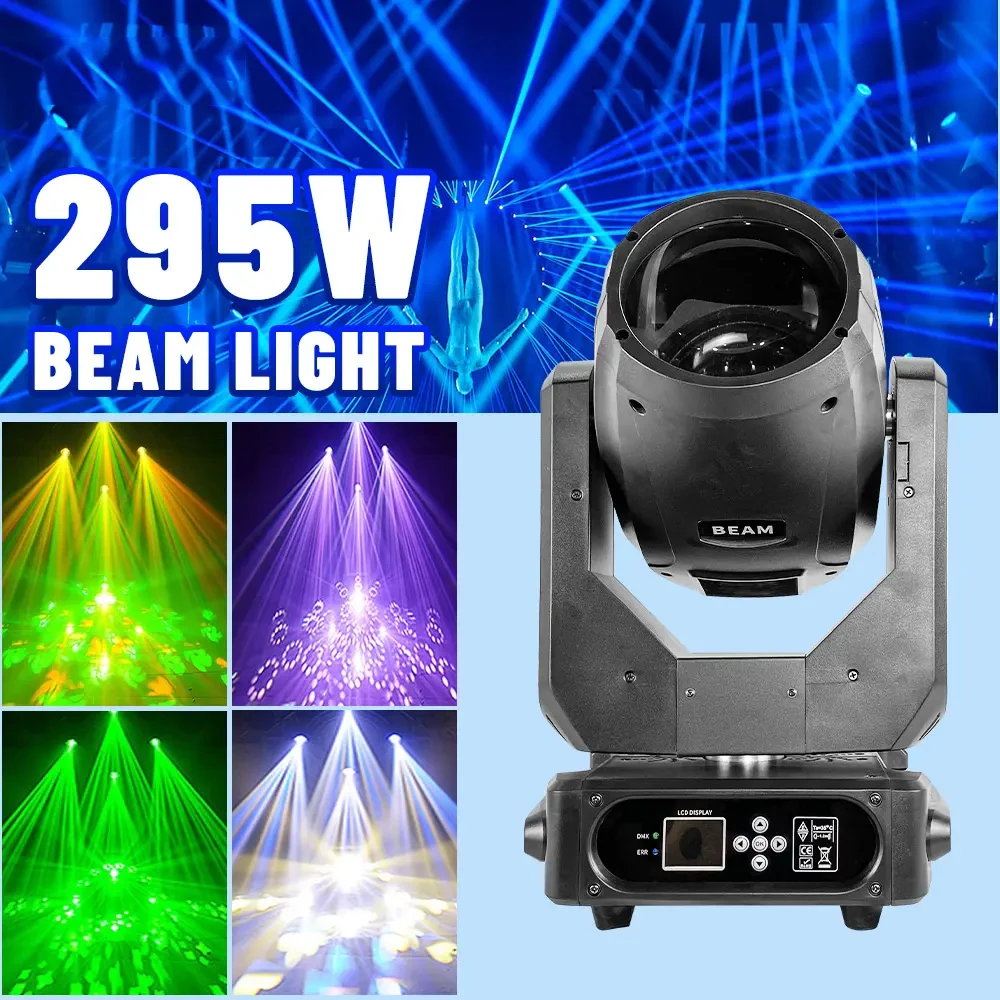 

Butoy 2pcs Beam 295 Moving Head Light RGBW DMX Stage Shaking Head Lighting for DJ Disco Party Bar Concert Wedding Spot Lights