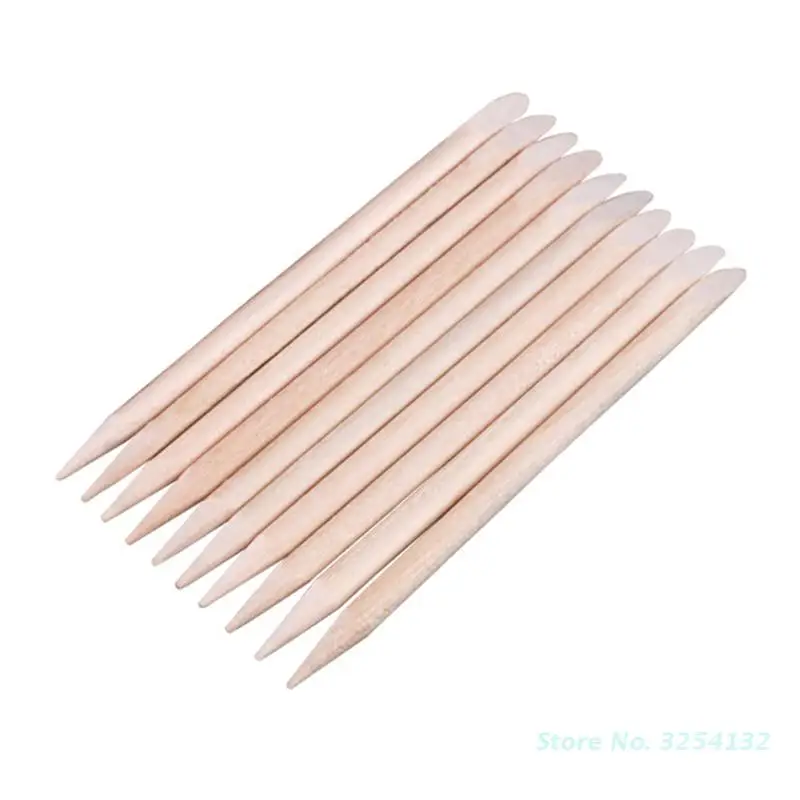 100pcs Nail Cuticle Pusher Orange Wood Sticks Nail Manicures Remover Wooden Design Nail Gel Polish Drawing Stick for Nail Art