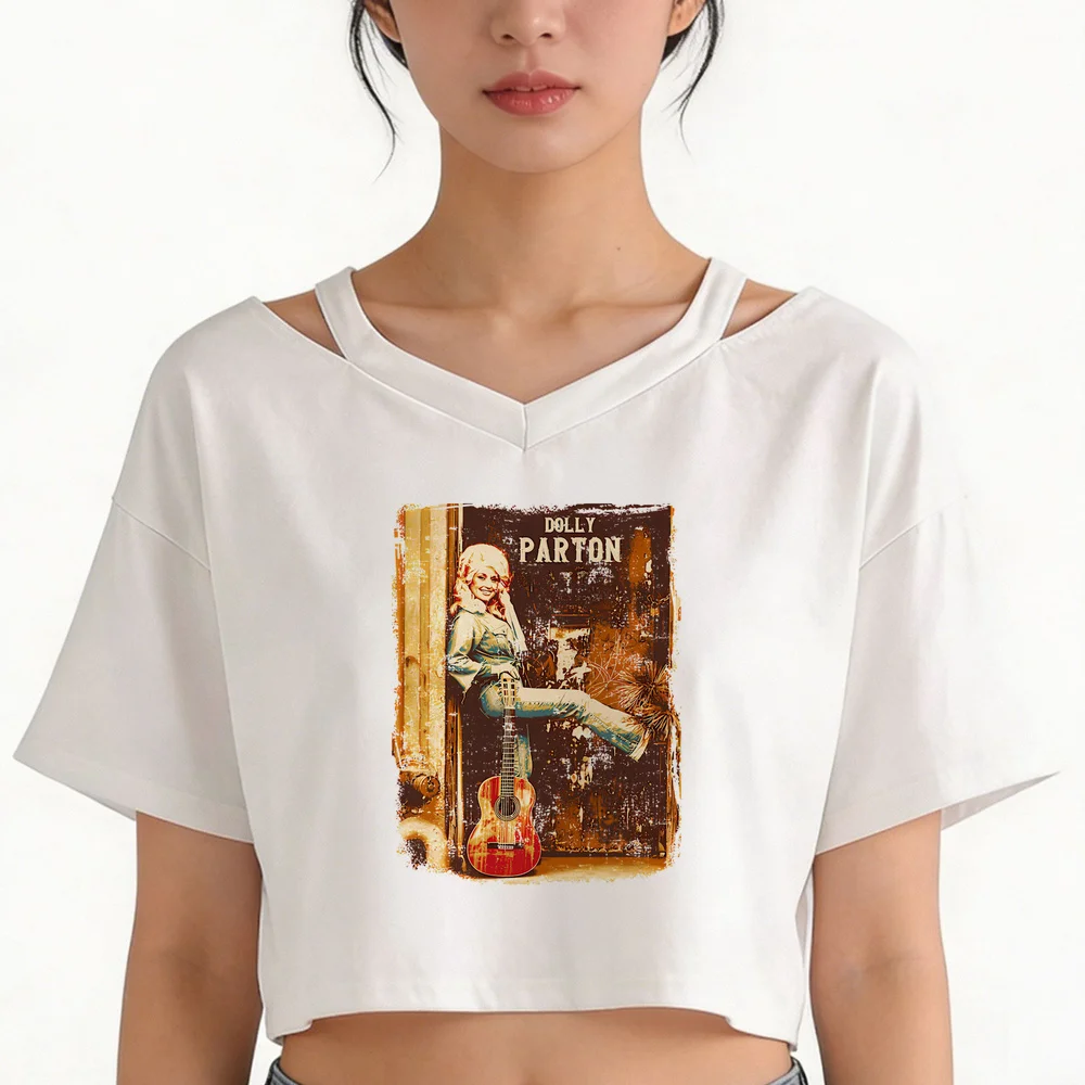 Dolly Parton cropped top girl funny gothic dollette japan streetwear t shirt scene  cutecore cheap