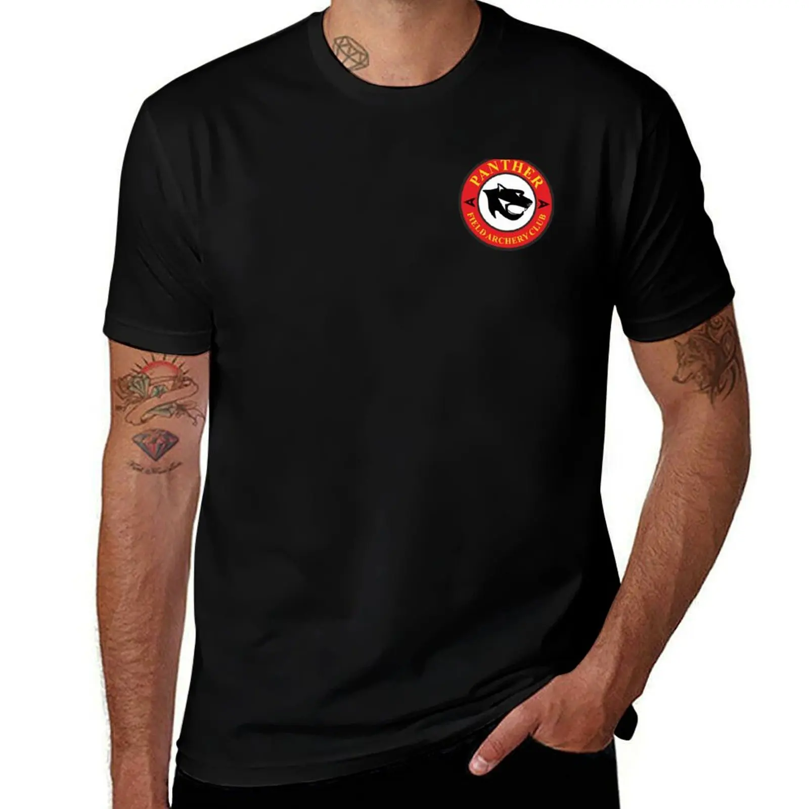 Panther Field Archery Club Logo T-Shirt Work Comfort T-Shirt for Men