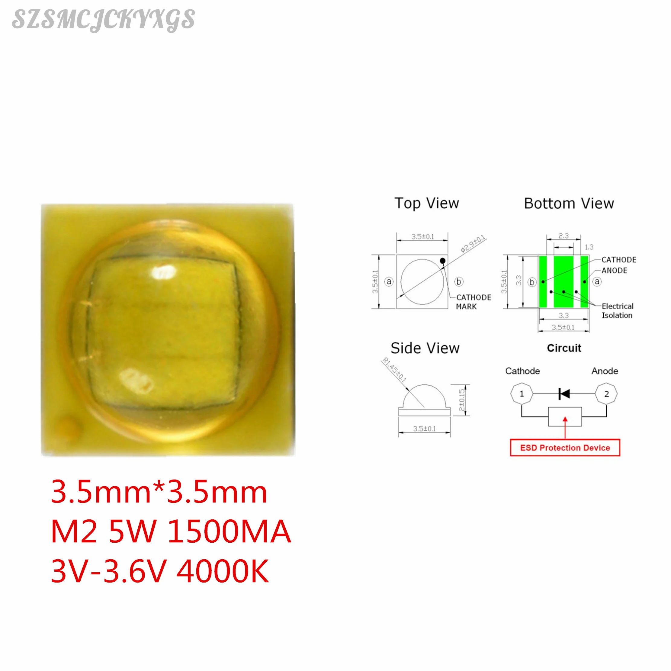 Smd High Power Led 3030 3535 5050 1W 2W 3W 5W 6W 8W 12W Rood Blauw Groen Geel 660nm 730nm Xpe Xte Xhp50 Zaklamp Biycle Licht