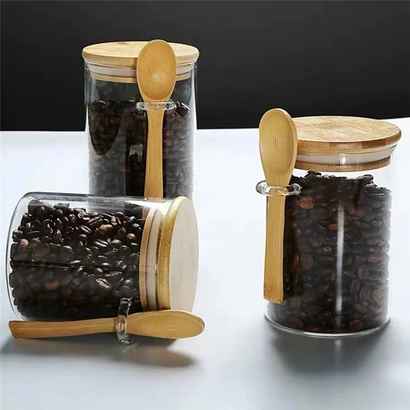 

ABWP-3 PCS Airtight Glass Jars Transparent Glass Decorative & Durable Glass Canisters Hold Beans, Tea, Sugar, Nuts
