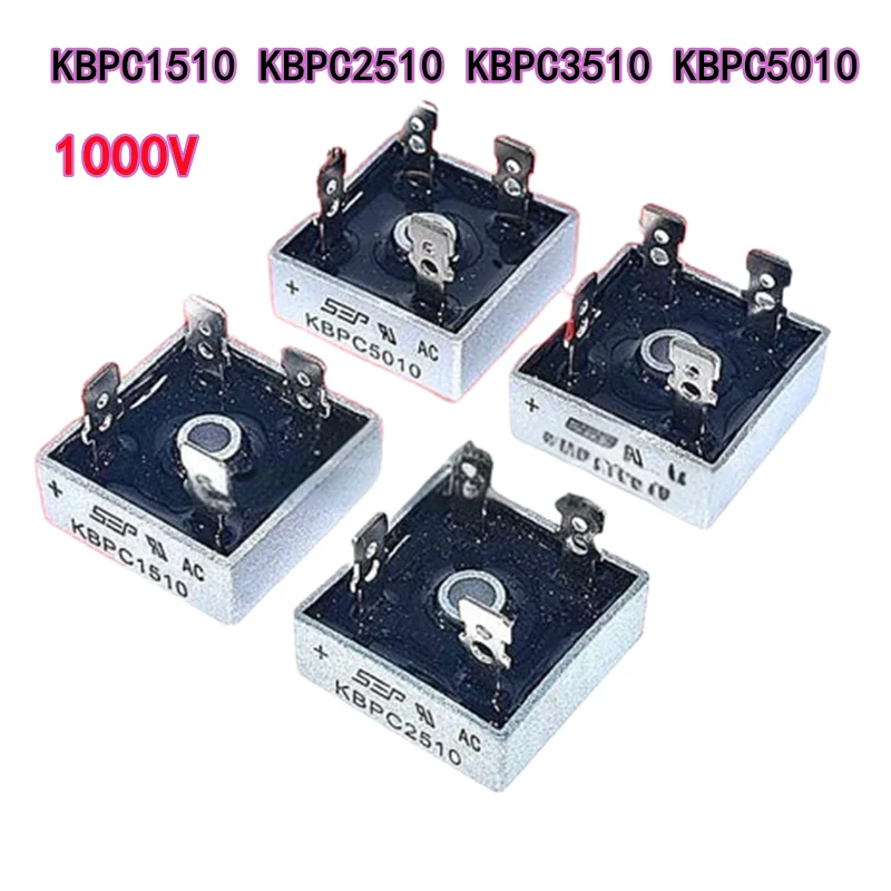KBPC1510 KBPC2510 KBPC3510 KBPC5010 15A 25A 35A 50A 1000V Single-phase Rectifier Bridges Square Type Diode Bridge Rectifier