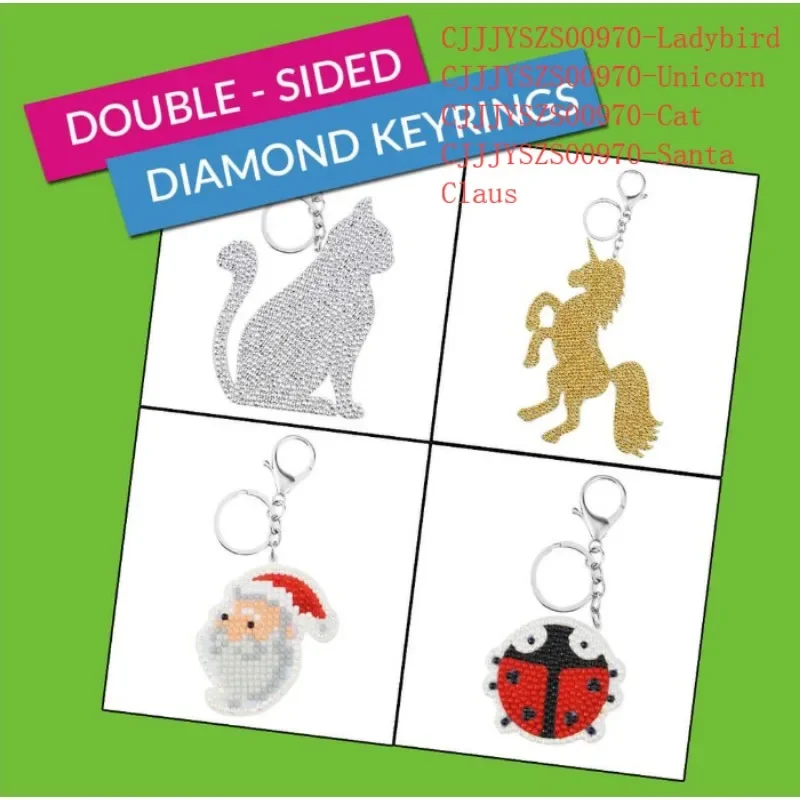 1PCS Animal New Keychain diamond painting keychain Classic Key Chain Keyring Fans Souvenir fit Birthday Gift Car Key Holder Gift
