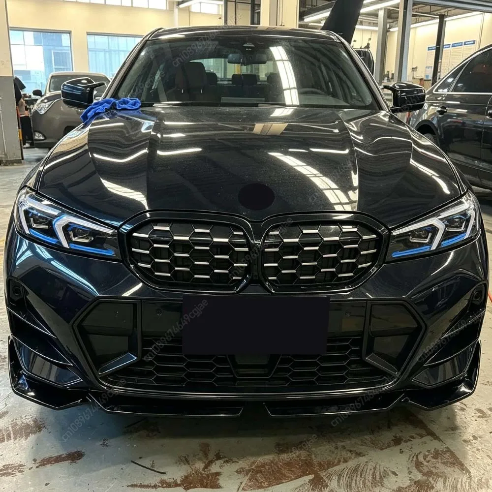 

For BMW G20 G21 M-Sport 320i 325i 330i 320d M340i LCI 2022-2024+ Black Car Front Bumper Splitter Lip Spoiler Diffuser Body Kits
