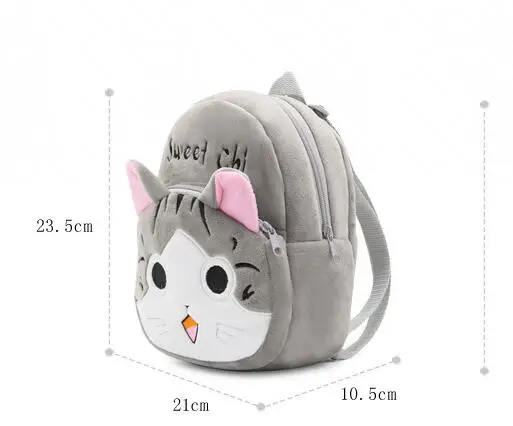 Mochila escolar de felpa para niños, morral de dibujos animados de gato casero dulce de Anime Chi de 1 a 3 años, 23,5 CM x 21CM x 10CM