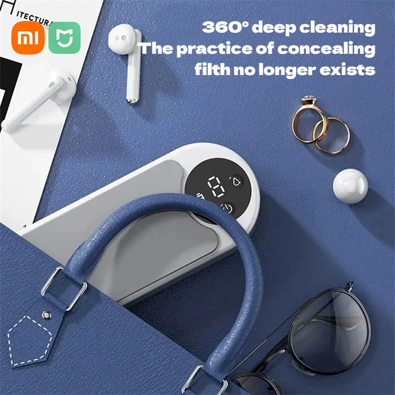XIAOMI MIJIA 450ml Clean Ultrasonic Cleaner Portable Household Cleaning Machine Jewelry Cleaner Machine Ring Glasse Makeup Brush