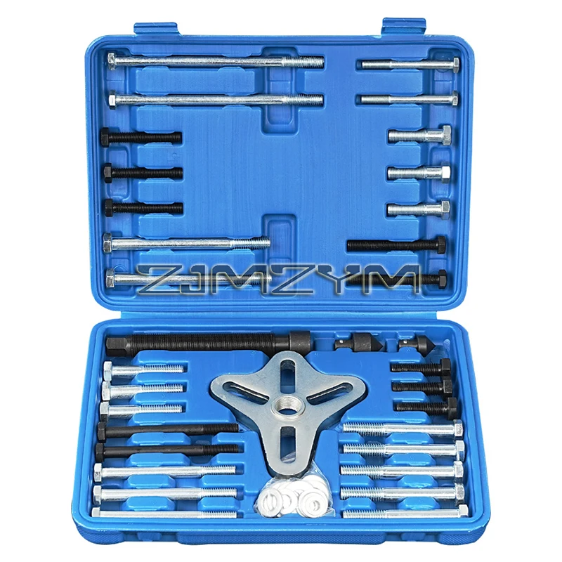 

50Pcs/Set Steel Automotive Tool Set Harmonic Balancer Steering Wheel Puller Repair Kit Disassembly Removal Tool Set