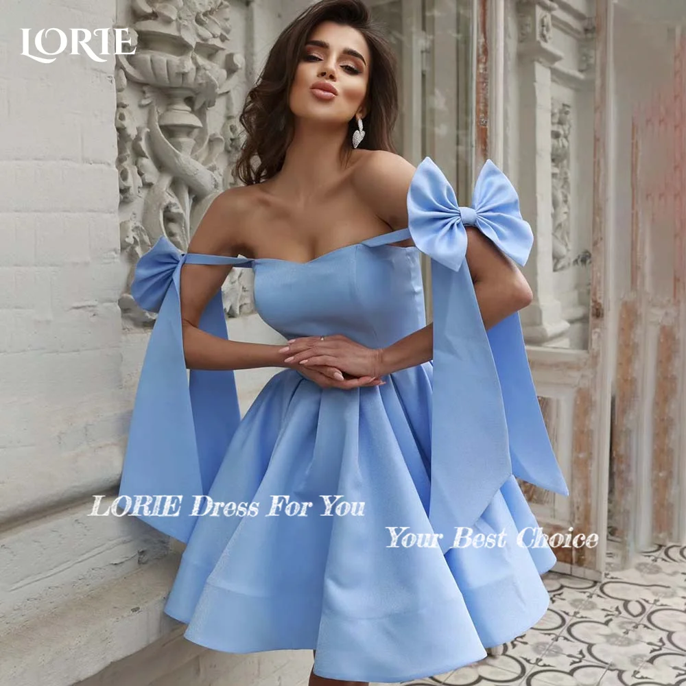 

LORIE Mini Homecoming Dress for Women 2024 Bow Backless Ruchs Cocktail Party Dresses Prom Dresses Party Dresses Graduation Dress