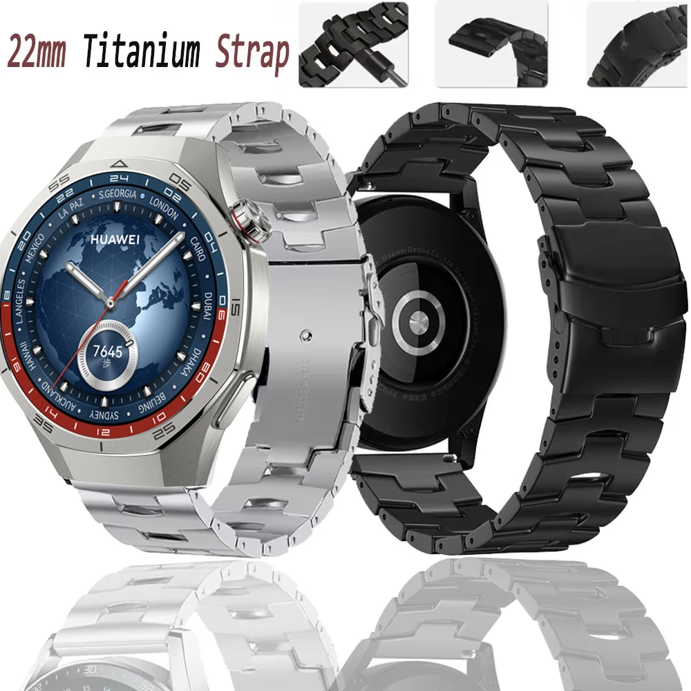22mm Titanium Metal Loop Strap For Huawei Watch 5 GT 5 pro 46mm Men's Bracelt For Huawei GT 5 4 3 GT3 pro Watchband Accessories