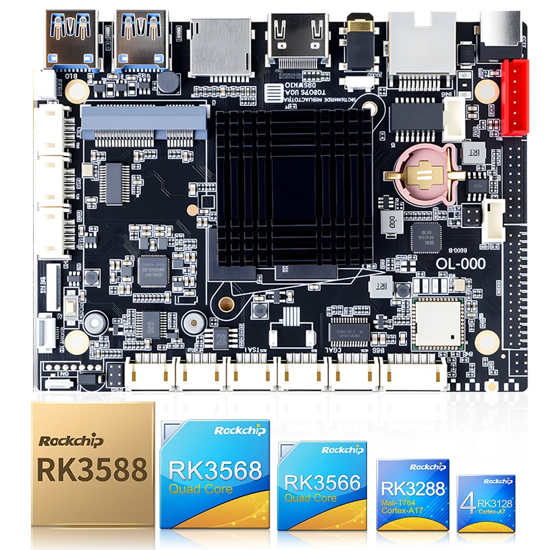 RK3566 Android Development Board 4K for HD-MI and 1TOPS NPU for Edge AI Durable Rockchip Motherboard with Android Linux System